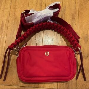 Lululemon Lunar New Year Crossbody Camera Bag with Top Handle 2L- Dark Red/Gold